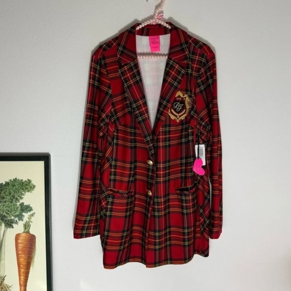 Torrid x Betsey Johnson NWT tartan plaid blazer size 1X